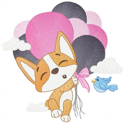 Fox embroidery designs - Hot air balloon embroidery design machine embroidery pattern - Animal embroidery file - woodland animals download Marcia Embroidery
