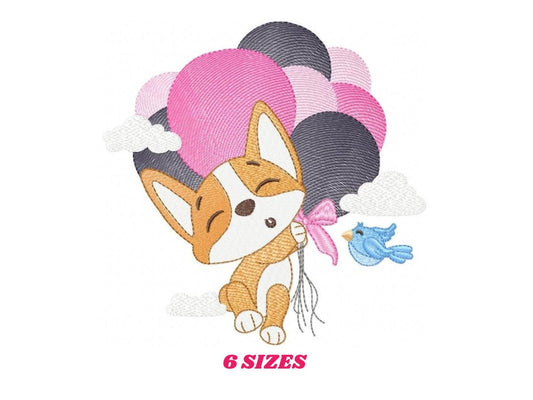 Fox embroidery designs - Hot air balloon embroidery design machine embroidery pattern - Animal embroidery file - woodland animals download