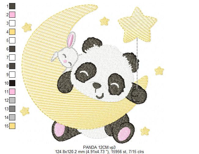 Panda embroidery design - Animal embroidery designs machine embroidery pattern - Baby boy embroidery file - girl embroidery rippled design
