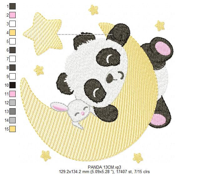 Panda embroidery design - Animal embroidery designs machine embroidery pattern - Baby boy embroidery file - girl embroidery rippled design