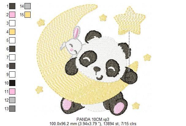 Panda embroidery design - Animal embroidery designs machine embroidery pattern - Baby boy embroidery file - girl embroidery rippled design