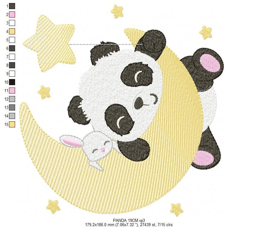 Panda embroidery design - Animal embroidery designs machine embroidery pattern - Baby boy embroidery file - girl embroidery rippled design