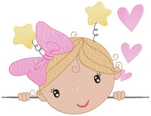 Cargar imagen en el visor de la galería, Peek a boo Girl embroidery designs - Baby embroidery design machine embroidery pattern - Toddler embroidery file - instant download towel
