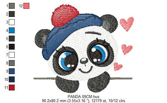 Panda embroidery design - Animal embroidery designs machine embroidery pattern - Baby boy embroidery file - girl embroidery rippled design