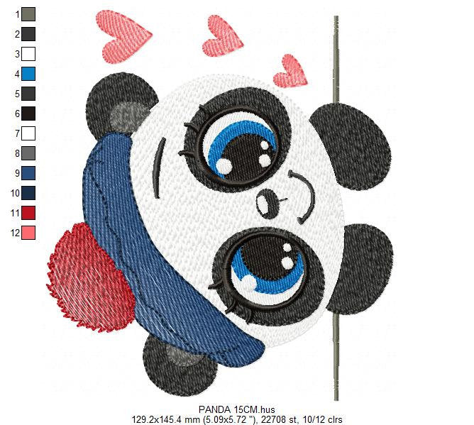 Panda embroidery design - Animal embroidery designs machine embroidery pattern - Baby boy embroidery file - girl embroidery rippled design