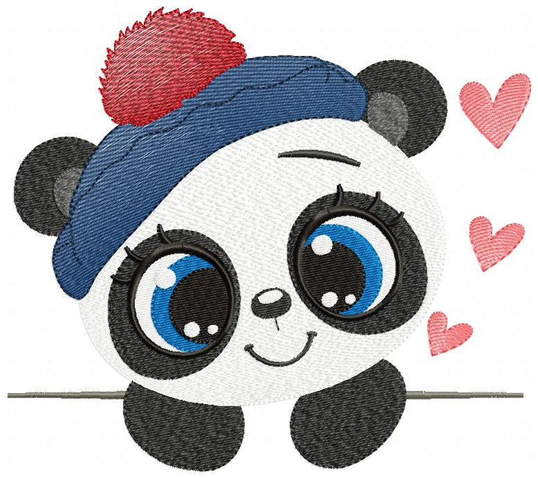 Panda embroidery design - Animal embroidery designs machine embroidery pattern - Baby boy embroidery file - girl embroidery rippled design