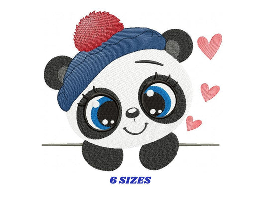 Panda embroidery design - Animal embroidery designs machine embroidery pattern - Baby boy embroidery file - girl embroidery rippled design