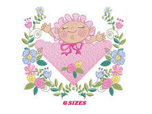 Load image into Gallery viewer, Baby girl embroidery designs - Toddler embroidery design machine embroidery - Newborn baby embroidery file - instant download digital file
