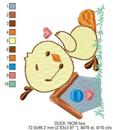 Duck embroidery design - Baby boy embroidery designs machine embroidery pattern - kid embroidery file - male duck animal  instant download