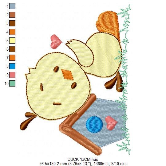 Duck embroidery design - Baby boy embroidery designs machine embroidery pattern - kid embroidery file - male duck animal  instant download