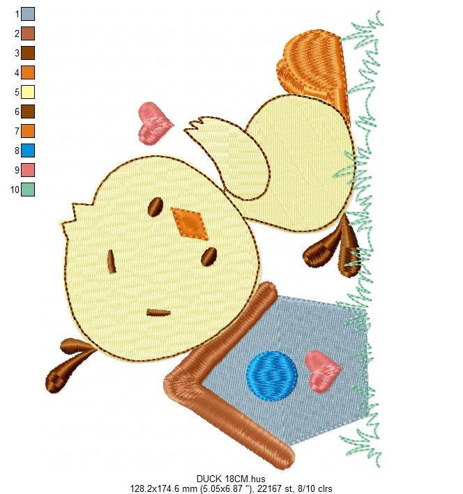 Duck embroidery design - Baby boy embroidery designs machine embroidery pattern - kid embroidery file - male duck animal  instant download