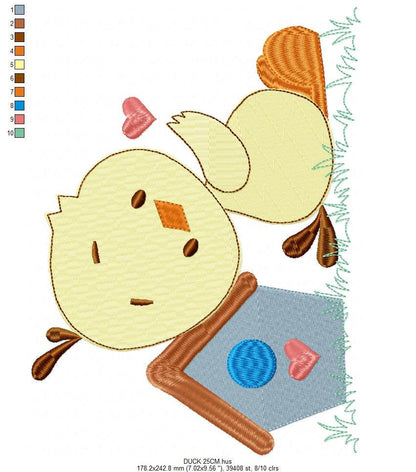 Duck embroidery design - Baby boy embroidery designs machine embroidery pattern - kid embroidery file - male duck animal  instant download