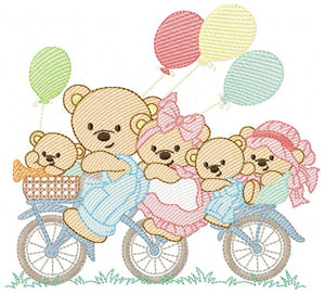 Bear embroidery designs - Teddy embroidery design machine embroidery pattern - Bear family embroidery file - Baby boy embroidery download