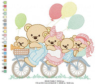 Charger l&#39;image dans la galerie, Bear embroidery designs - Teddy embroidery design machine embroidery pattern - Bear family embroidery file - Baby boy embroidery download
