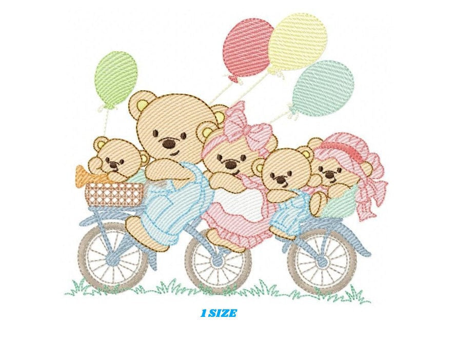 Bear embroidery designs - Teddy embroidery design machine embroidery pattern - Bear family embroidery file - Baby boy embroidery download