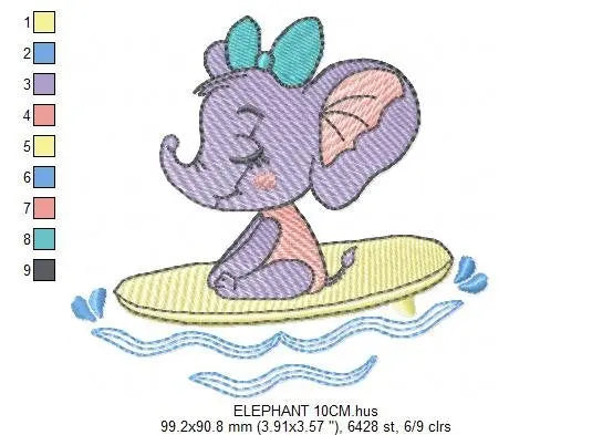 Elephant embroidery designs - Animal embroidery design machine embroidery pattern - Baby girl embroidery file kid embroidery elephant design Marcia Embroidery