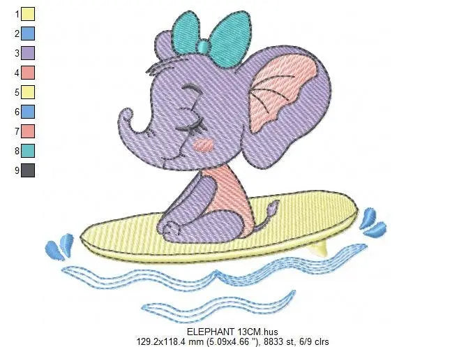 Elephant embroidery designs - Animal embroidery design machine embroidery pattern - Baby girl embroidery file kid embroidery elephant design Marcia Embroidery