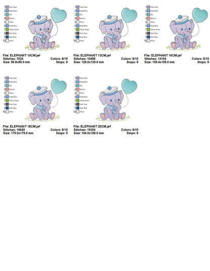 Elephant embroidery designs - Animal embroidery design machine embroidery pattern - Baby boy embroidery file - girl kid embroidery Sailor