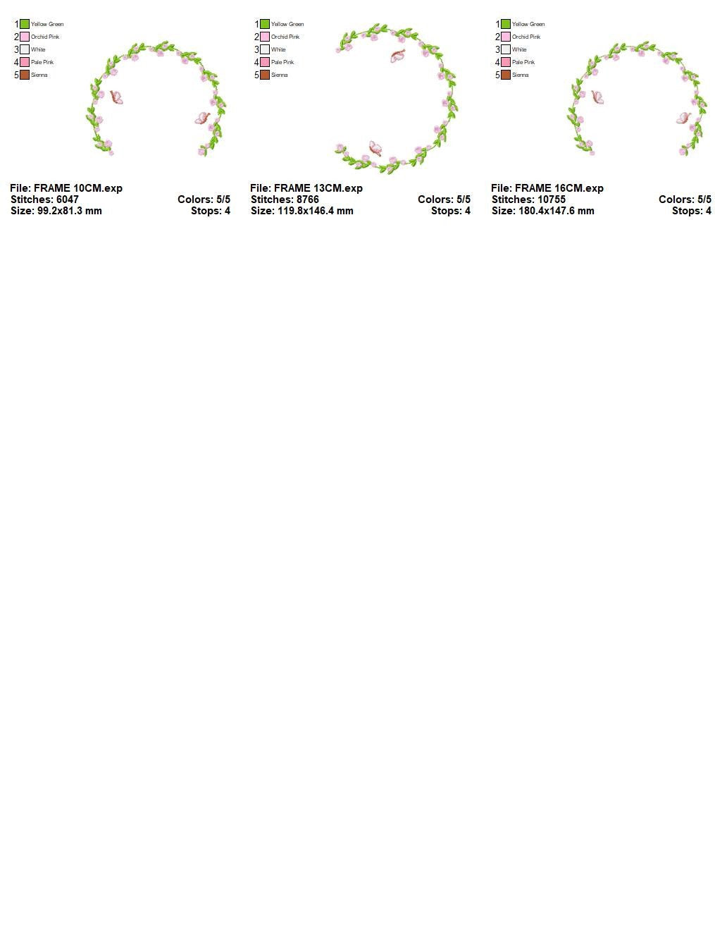 Roses Monogram Frame embroidery designs - Butterflies and Flower design machine embroidery pattern - Delicate Rose wreath - Instant download