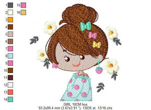 Baby girl embroidery designs - Fairy embroidery design machine embroidery - girl with flowers embroidery file - Spring embroidery pattern