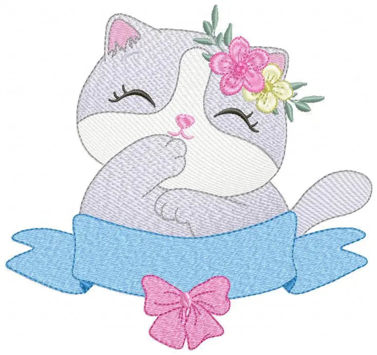 Cat embroidery design - Kitty embroidery designs machine embroidery pattern - Pet embroidery file - Baby girl embroidery Kitchen cloth Apron Marcia Embroidery