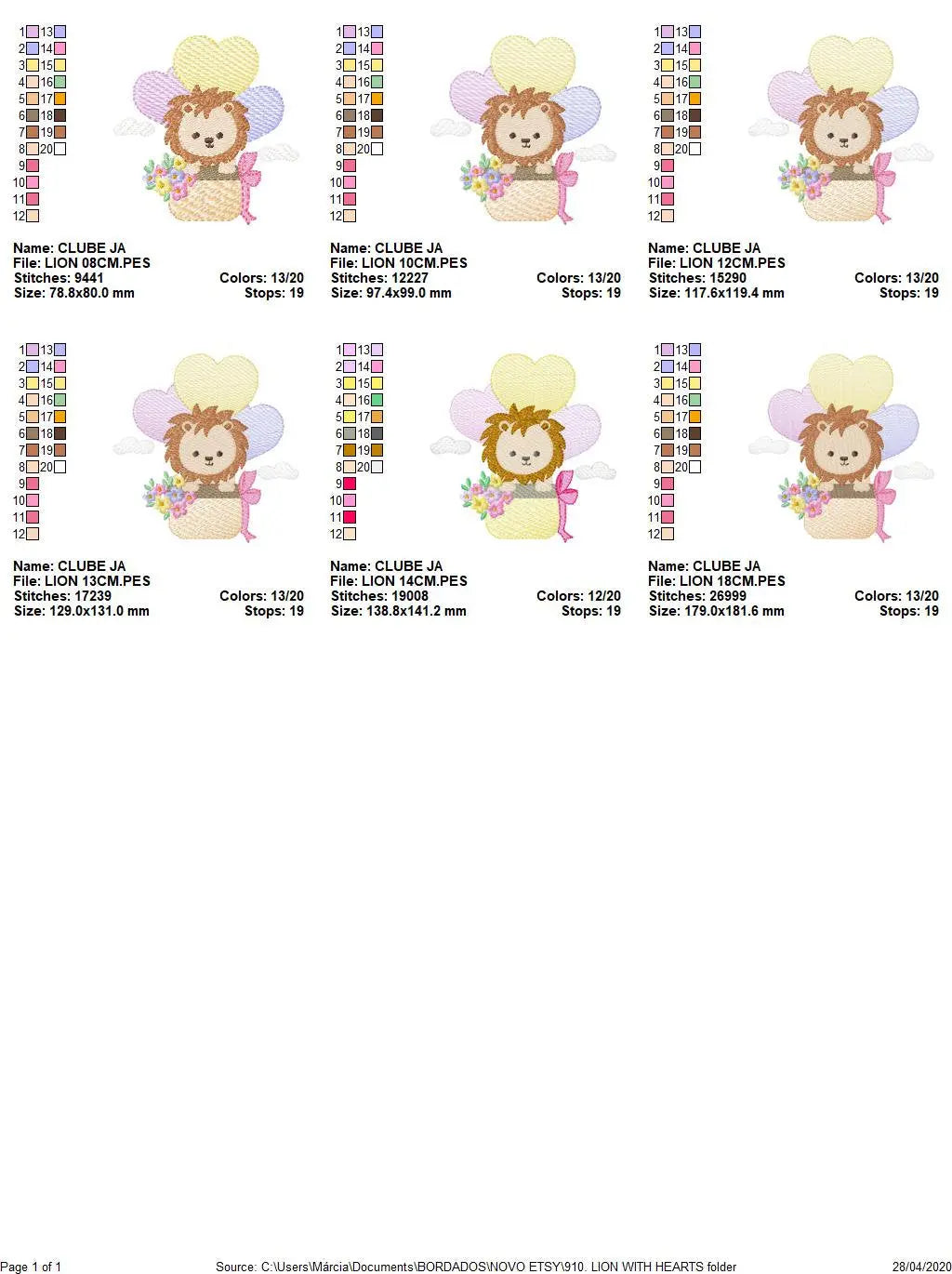 Lion with balloon embroidery designs - Safari Wild Animal with crown machine pattern - Baby boy file - Instant digital download pes jef dst Marcia Embroidery