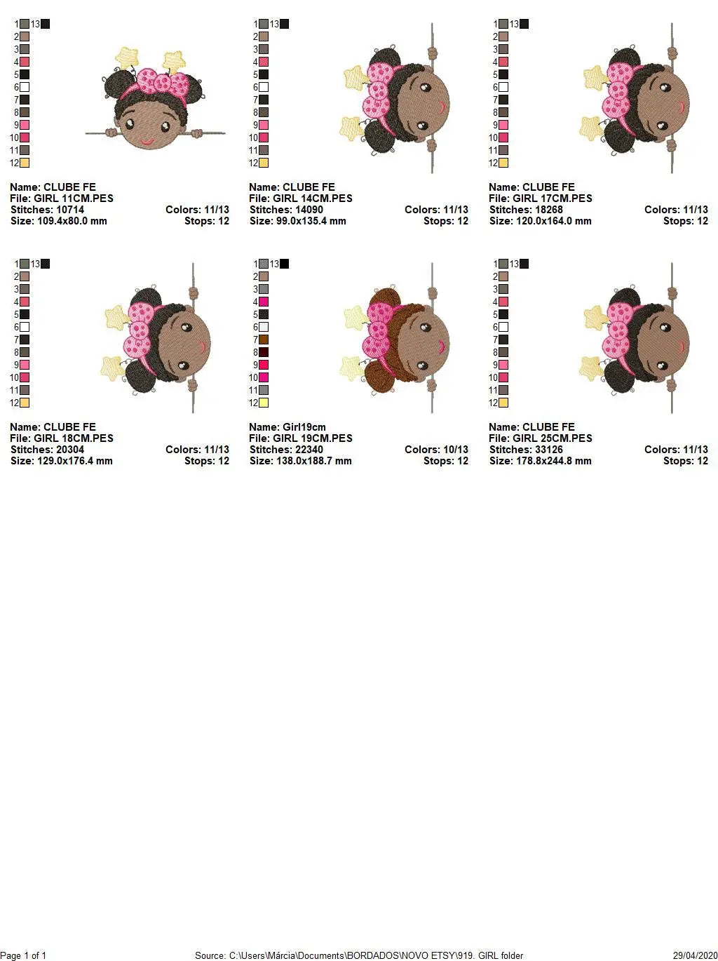 Peek a boo Curly black hair girl embroidery designs - Baby girl machine embroidery pattern - Girl with bow and stars - Instant download pes Marcia Embroidery