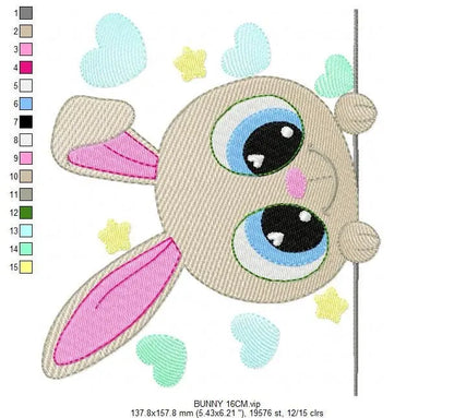 Peek a boo Bunny embroidery design - Rabbit embroidery designs machine embroidery pattern - Baby boy embroidery file - kid embroidery rabbit Marcia Embroidery