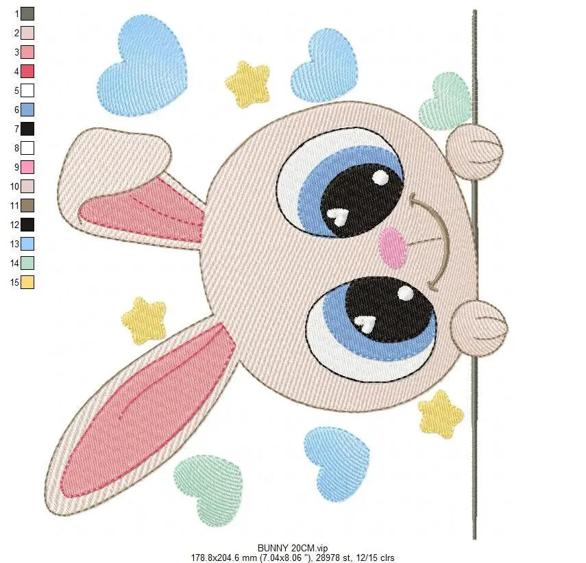 Peek a boo Bunny embroidery design - Rabbit embroidery designs machine embroidery pattern - Baby boy embroidery file - kid embroidery rabbit Marcia Embroidery