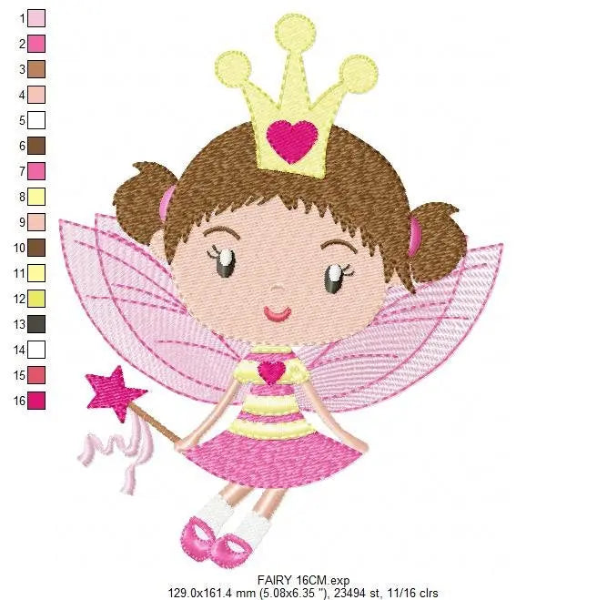 Fairy embroidery designs - Tooth fairy godmother embroidery design machine embroidery pattern - Baby girl embroidery file instant download Marcia Embroidery