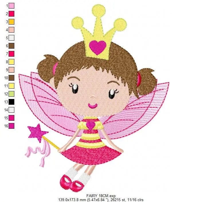 Fairy embroidery designs - Tooth fairy godmother embroidery design machine embroidery pattern - Baby girl embroidery file instant download Marcia Embroidery