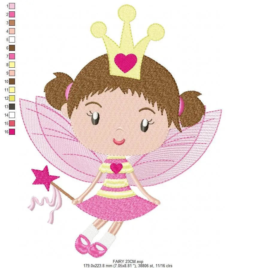Fairy embroidery designs - Tooth fairy godmother embroidery design machine embroidery pattern - Baby girl embroidery file instant download Marcia Embroidery