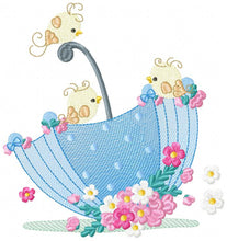 Cargar imagen en el visor de la galería, Umbrella with birds embroidery designs - Umbrella embroidery design machine embroidery pattern - baby girl embroidery file instant download
