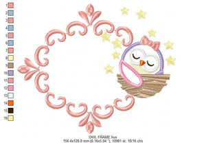 Baby owl embroidery design - Owl with nest embroidery design machine embroidery pattern - girl embroidery file - owl applique design kitchen