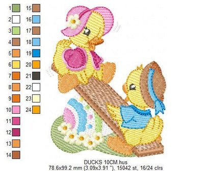 Duck embroidery design - Animal embroidery designs machine embroidery pattern - boy embroidery file - baby girl embroidery  instant download