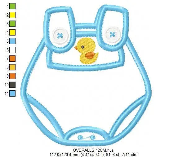 Overall embroidery designs - Jumpsuit embroidery design machine embroidery pattern - Baby boy embroidery file - Shortall romper playsuit Marcia Embroidery