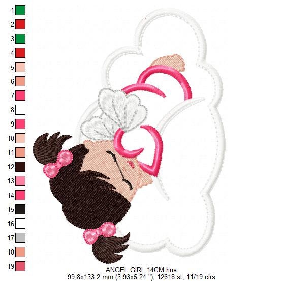 Baby girl embroidery designs - Angel embroidery design machine embroidery pattern - Kid embroidery file - religious christian rainbow baby