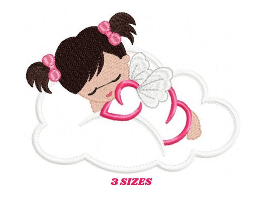 Baby girl embroidery designs - Angel embroidery design machine embroidery pattern - Kid embroidery file - religious christian rainbow baby