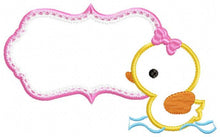 Cargar imagen en el visor de la galería, Female Duck Frame embroidery design - Girl Duck Applique Tag embroidery designs machine embroidery pattern - instant download pes jef dst
