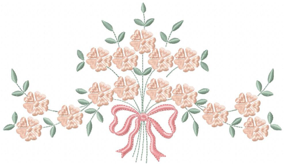 Roses wreath embroidery designs - Monogram embroidery design machine embroidery pattern - Tea towel embroidery - floral wreath of flowers