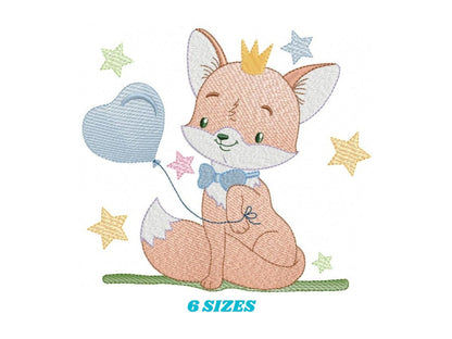 Fox embroidery designs - Hot air balloon embroidery design machine embroidery pattern - Animal embroidery file - woodland animals download