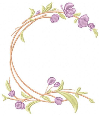 Monogram Frame embroidery designs - Flower embroidery design machine embroidery pattern - rose wreath embroidery file - baby girl embroidery