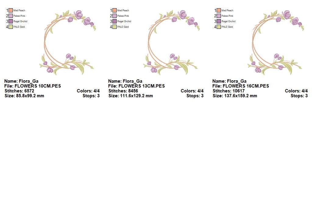 Monogram Frame embroidery designs - Flower embroidery design machine embroidery pattern - rose wreath embroidery file - baby girl embroidery