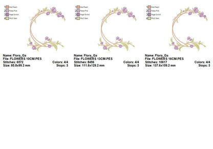 Monogram Frame embroidery designs - Flower embroidery design machine embroidery pattern - rose wreath embroidery file - baby girl embroidery