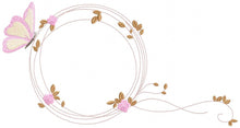 Charger l&#39;image dans la galerie, Monogram Frame embroidery designs - Flower embroidery design machine embroidery pattern - rose wreath embroidery file - baby girl embroidery
