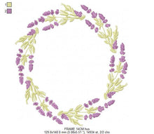 Charger l&#39;image dans la galerie, Monogram Frame embroidery designs - Flower embroidery design machine embroidery pattern - Lavender wreath embroidery file - digital download
