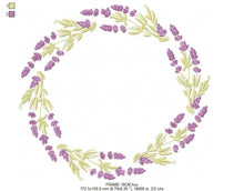 Laden Sie das Bild in den Galerie-Viewer, Monogram Frame embroidery designs - Flower embroidery design machine embroidery pattern - Lavender wreath embroidery file - digital download
