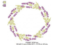 Charger l&#39;image dans la galerie, Monogram Frame embroidery designs - Flower embroidery design machine embroidery pattern - Lavender wreath embroidery file - digital download
