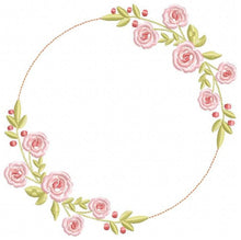 Cargar imagen en el visor de la galería, Monogram Frame embroidery designs - Flower embroidery design machine embroidery pattern - Rose wreath embroidery file - instant download
