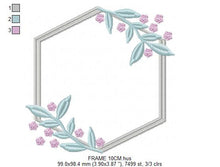 Cargar imagen en el visor de la galería, Monogram Frame embroidery designs - Flower embroidery design machine embroidery pattern - Floral frame embroidery file - instant download
